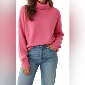 NWT Vince Camuto, pink, soft, super loose fit cozy turtleneck